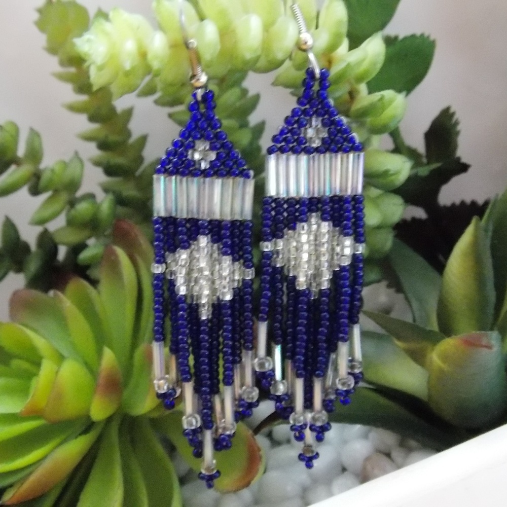 Handmade Navajo Bead Chandelier Earrings